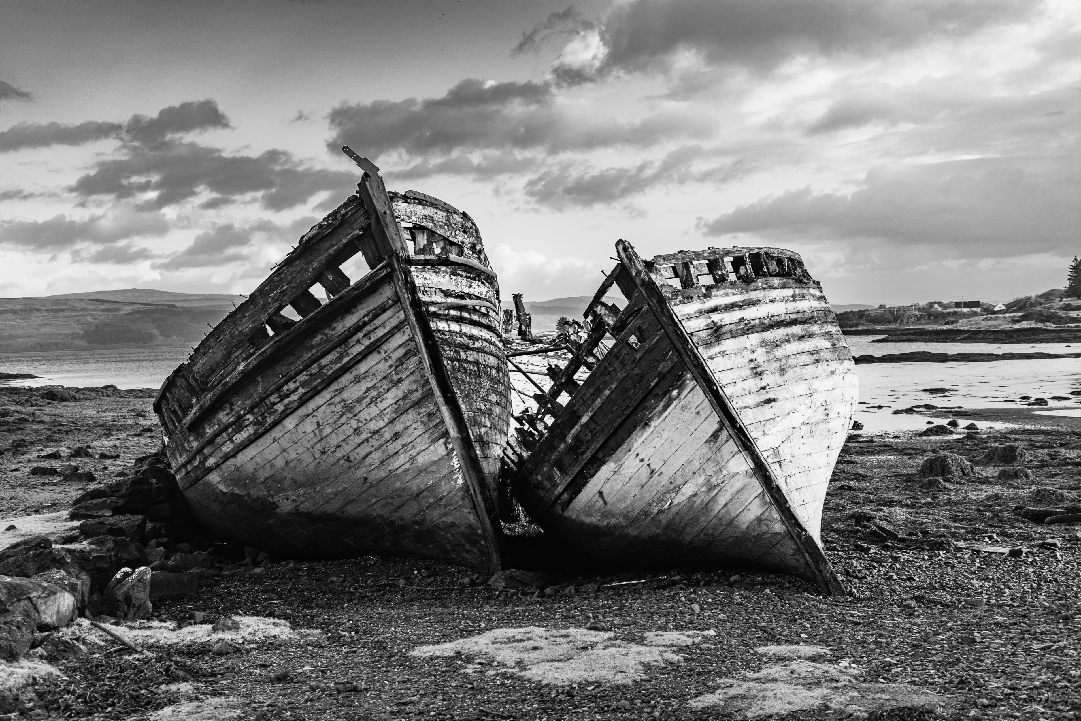 Old boats on loch